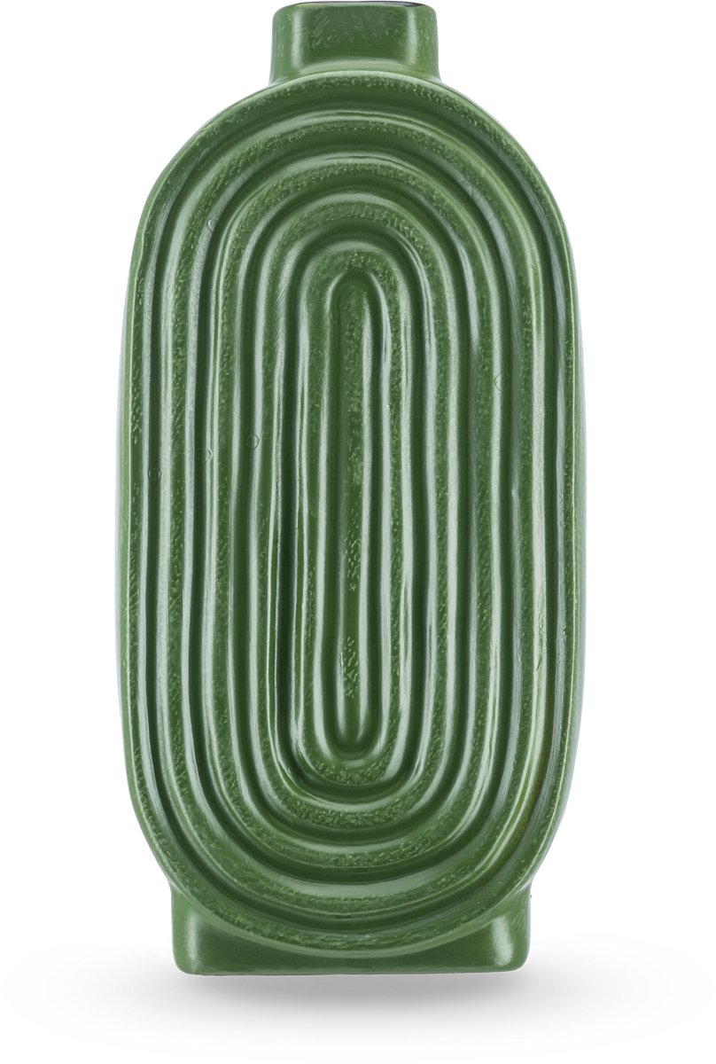 Easyplants | Vaas Breaths 24 cm groen | Keramiek | Rechthoek | groen | Japandi stijl | Design Vaas