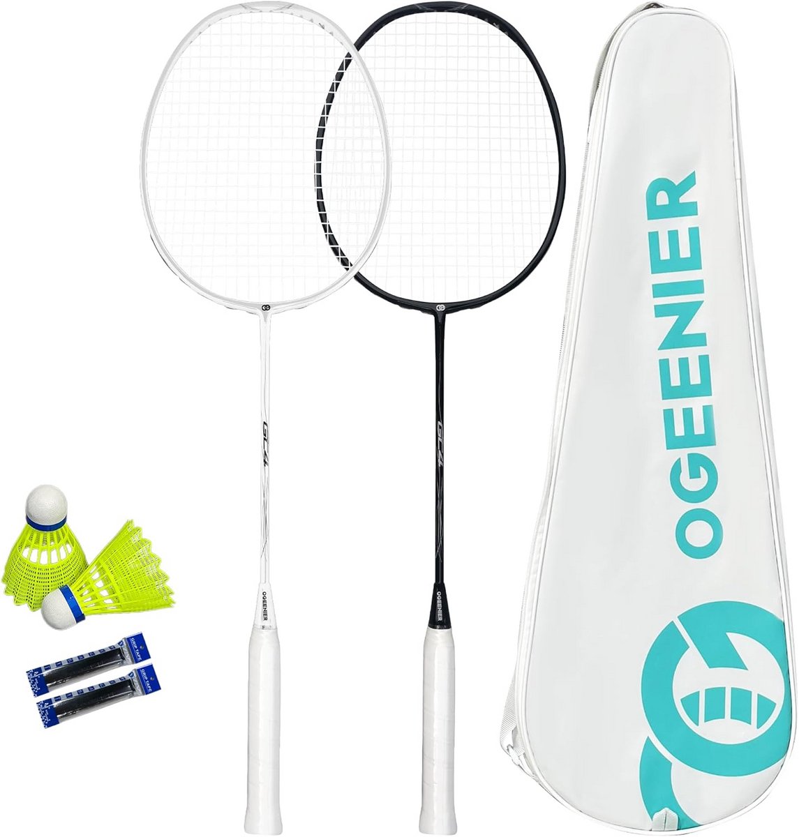 Lichtgewicht Badminton Racketset voor Senioren en Beginners - Inclusief Nettas en Shuttles