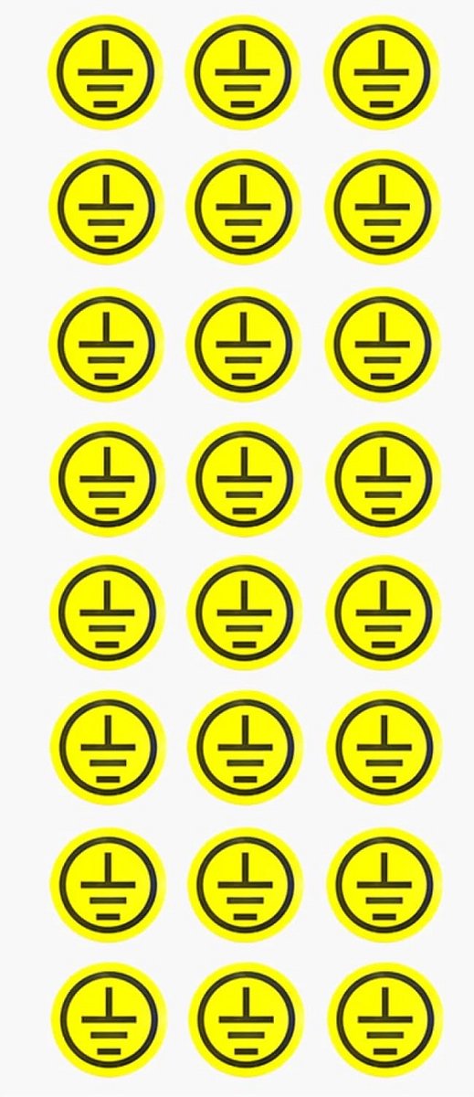 Zelfklevende Aardingswaarschuwing Stickers Veiligheidsetiketten Elektrisch