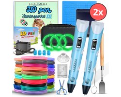 Luumuu 3D Pen Starterspakket XXL Duo Set - 2 Blauwe 3D Pennen