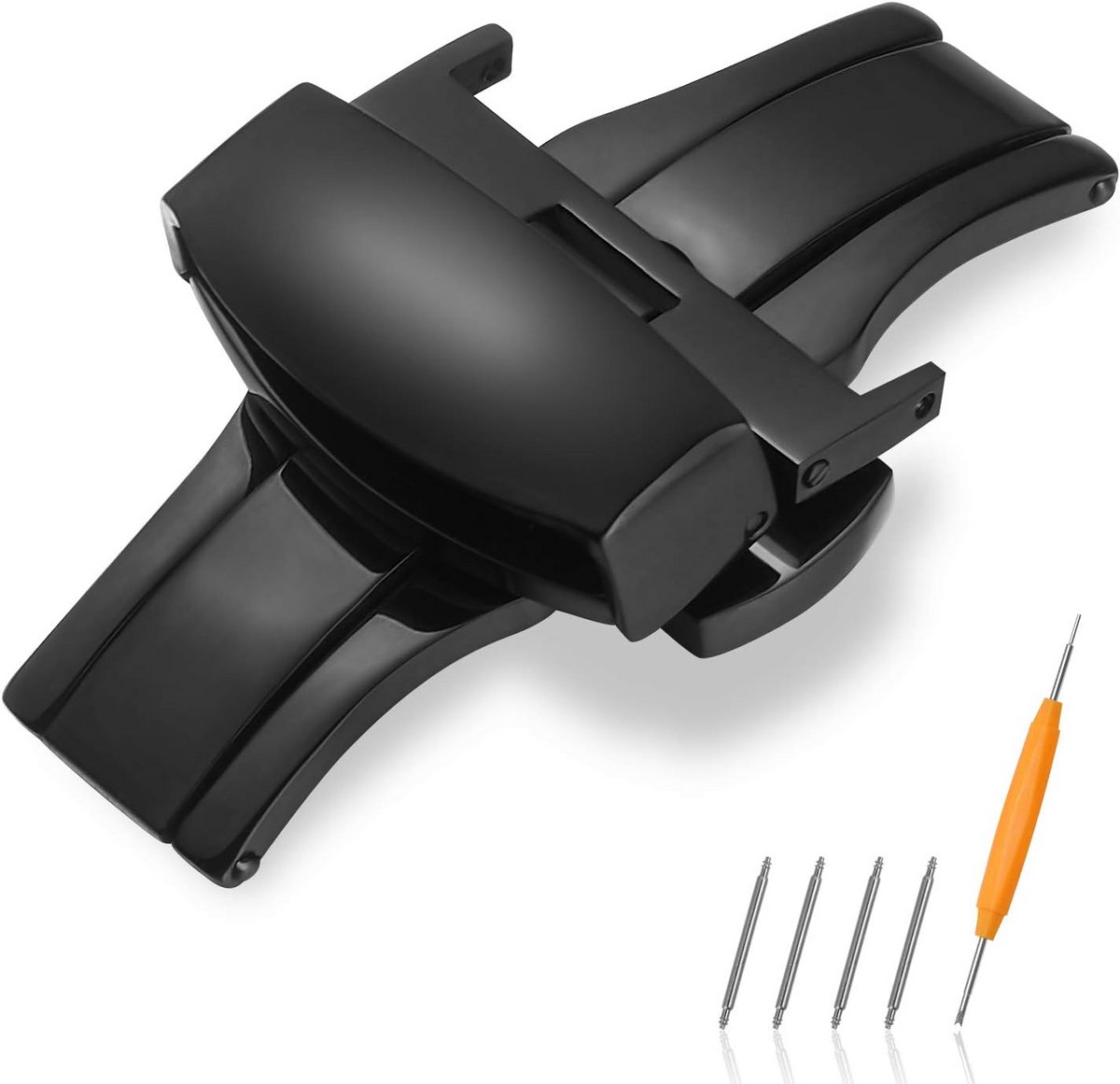 Butterfly Sluiting Horlogesluiting Roestvrij Staal met Drukknop Verkrijgbaar in Diverse Maten