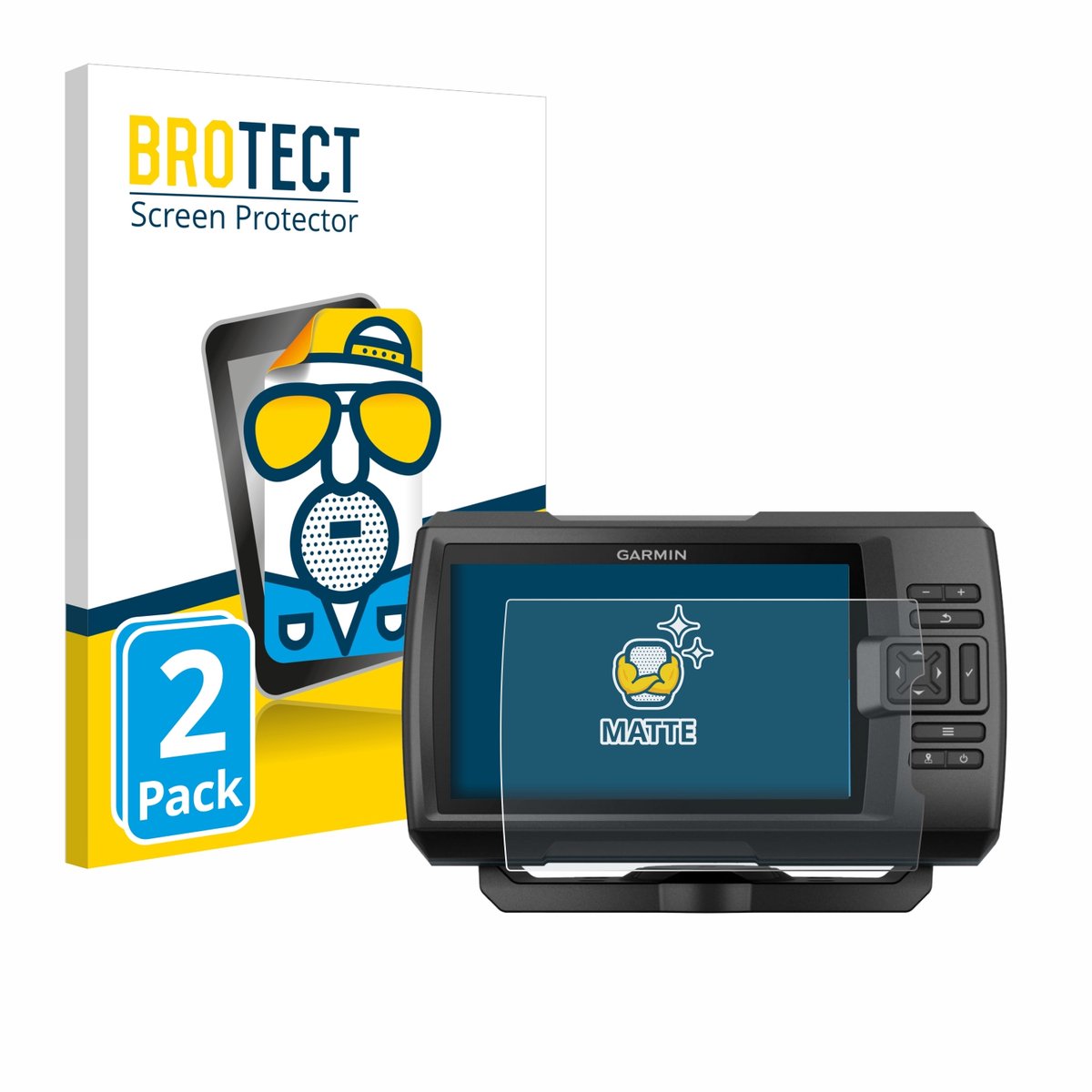 BROTECT - Screenprotector voor Garmin Striker Plus 5cv - Folie Beschermfolie matte 2 Stuks
