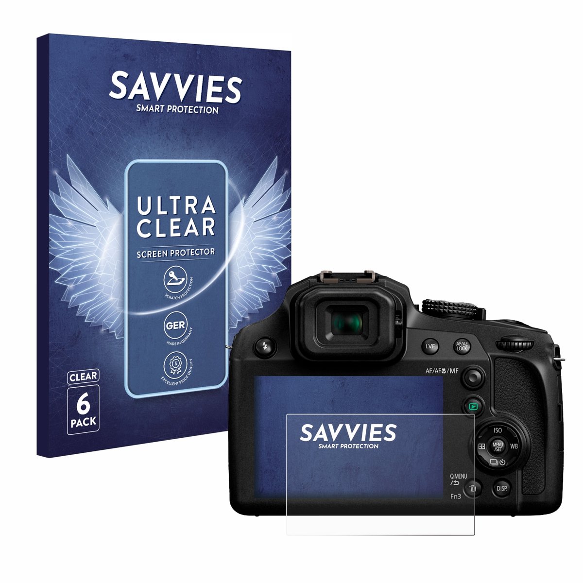 Savvies - Screenprotector voor Panasonic Lumix DC-FZ82 / FZ82D - Folie Beschermfolie transparant 6 Stuks