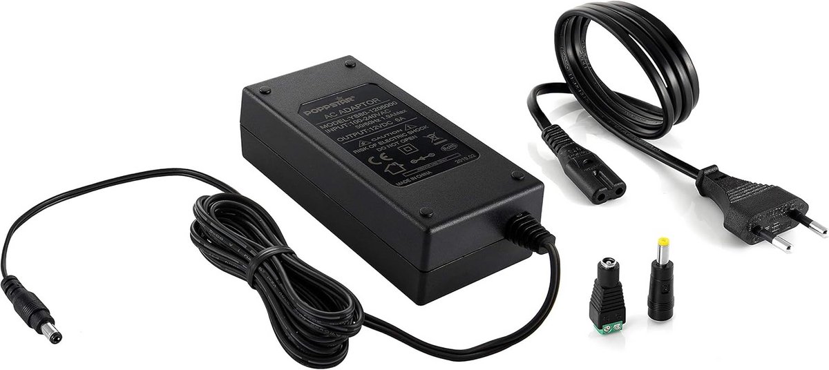 Universele 12V 6A 72W Spanningsadapter met Klemblok en 2.5m Kabel