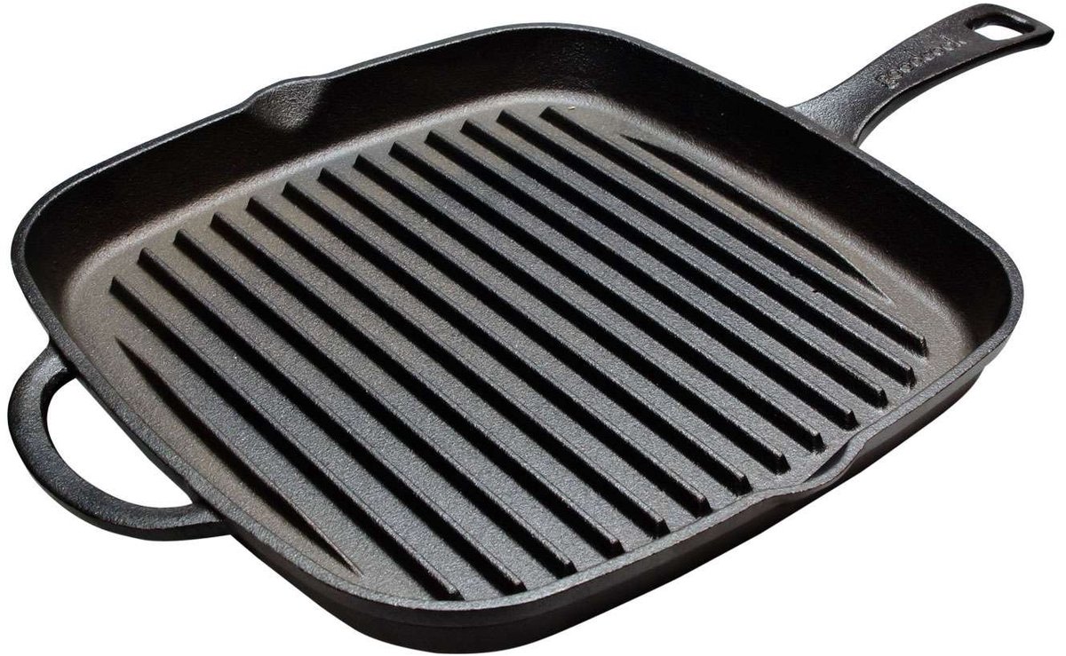 Blackwell Grillpan Cast Iron Gietijzer - 26 x 26 cm - geschikt voor alle warmtebronnen - zonder anti-aanbaklaag