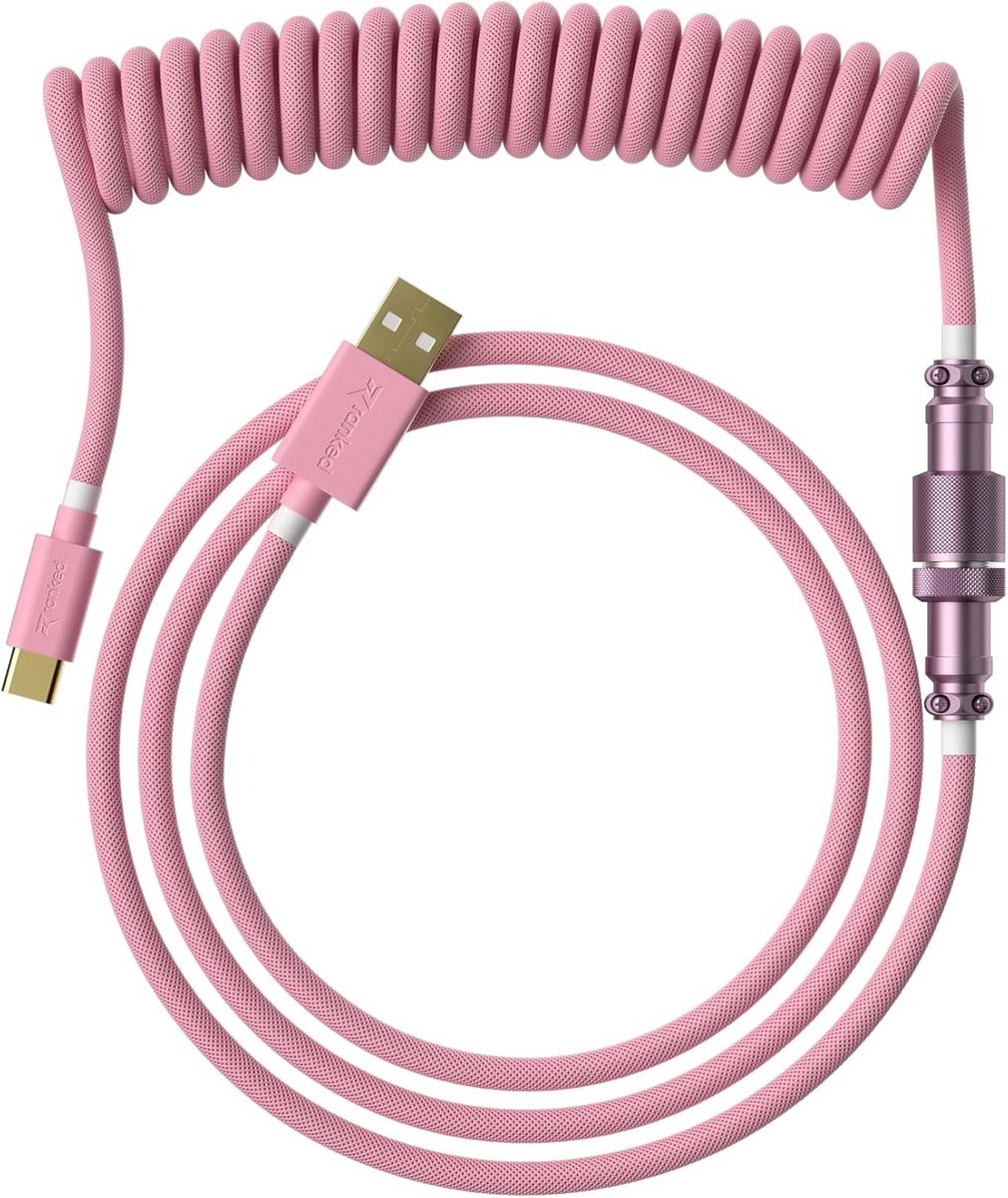 Handgemaakte Gevlochten Coiled Kabel met Afneembare Aviator Connector voor Mechanisch Toetsenbord