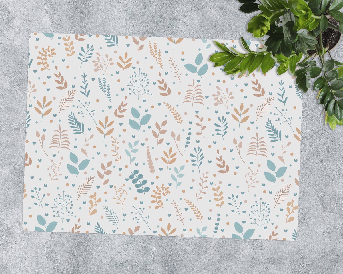 Coloray Vloerbeschermer - Kleine blaadjes Vloerbeschermer Bureaustoel - 100x70 cm - Veelkleurig Bureau Stoel Mat - Vloerbeschermer PVC - PVC Vloerbeschermer - Rechthoekige Mat - Natuur Thema