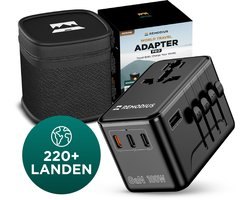 Remodius® Wereldstekker PRO - 220+ landen - Universele Reisstekker met PD100W Ultra USB C Fast Charging voor Laptops, Telefoons, Tablets, en meer - 3x USB-C - 1x USB-A
