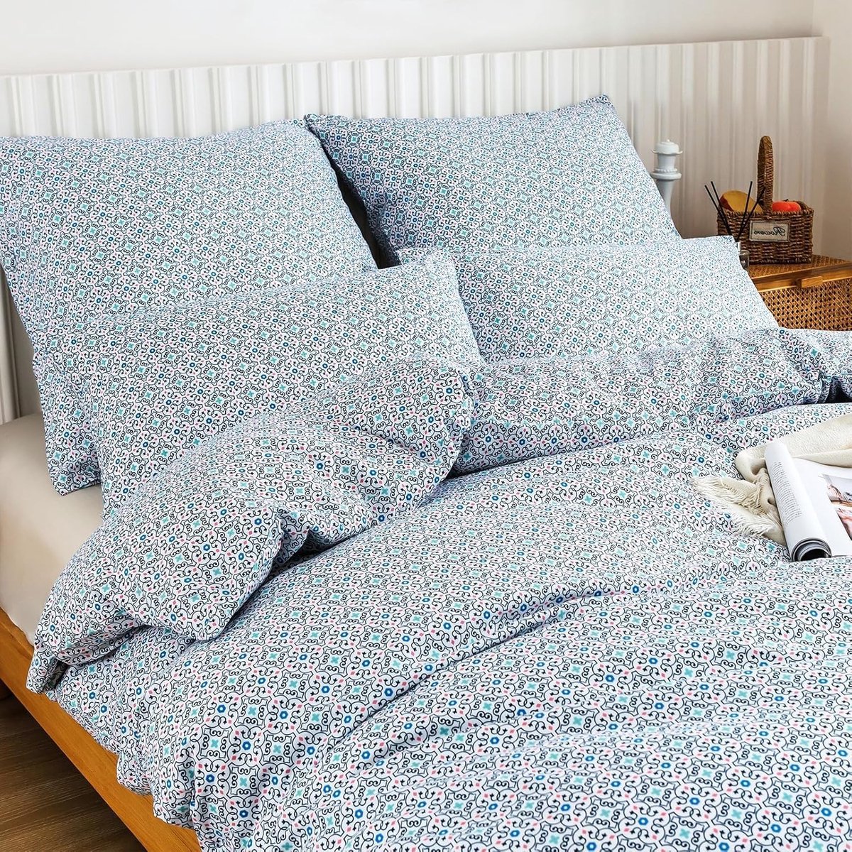 Dekbedovertrekset Microvezel 135x200 cm met Kussensloop 80x80 cm – Bamboe Bladeren Groen – Extra Zacht, Ademend & Oeko-Tex Gecertificeerd – Pauwhome