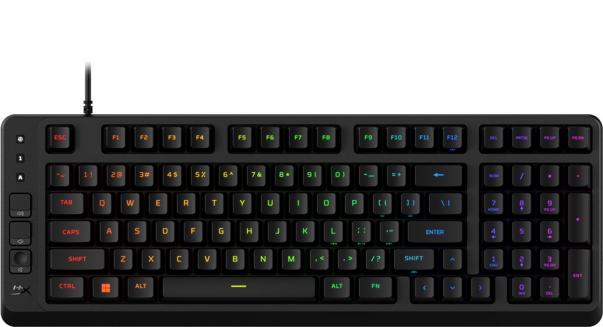 HyperX Eve 1800 - Gamingtoetsenbord - QWERTY-RGB- Membraam keys-Zwart