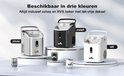 Bardi ijsblokjesmachines in zilver, zwart en wit, met RVS bekers.