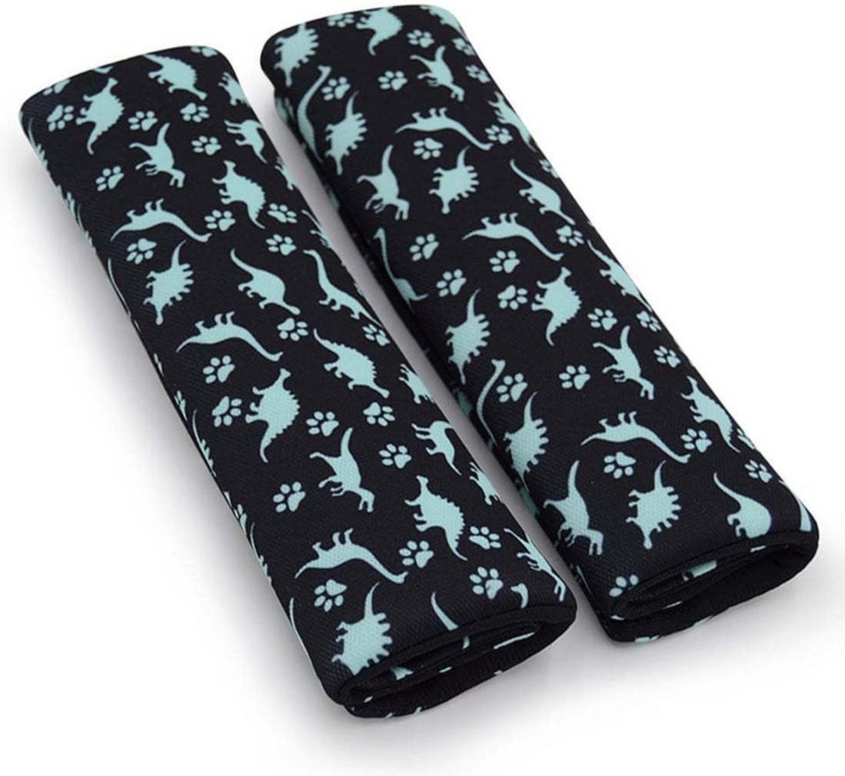 2x Veiligheidsgordelkussens met Dinosaurus Motief voor Kinderen