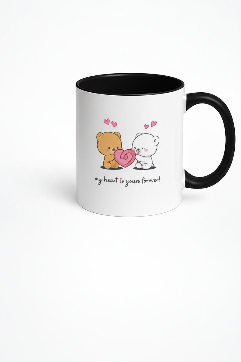 Mok Lieve Beren met Hart & 'My Heart is Yours Forever' - Romantisch Cadeau