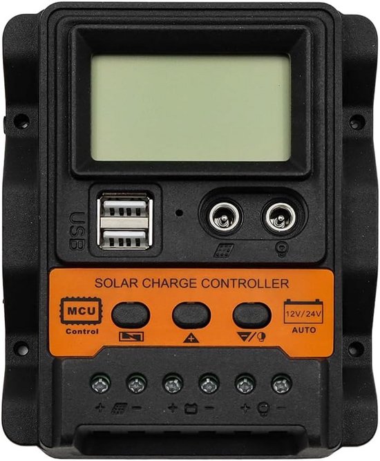 MPPT Solar Laadregelaar 12V/24V 30A met LCD Display en Dubbele USB