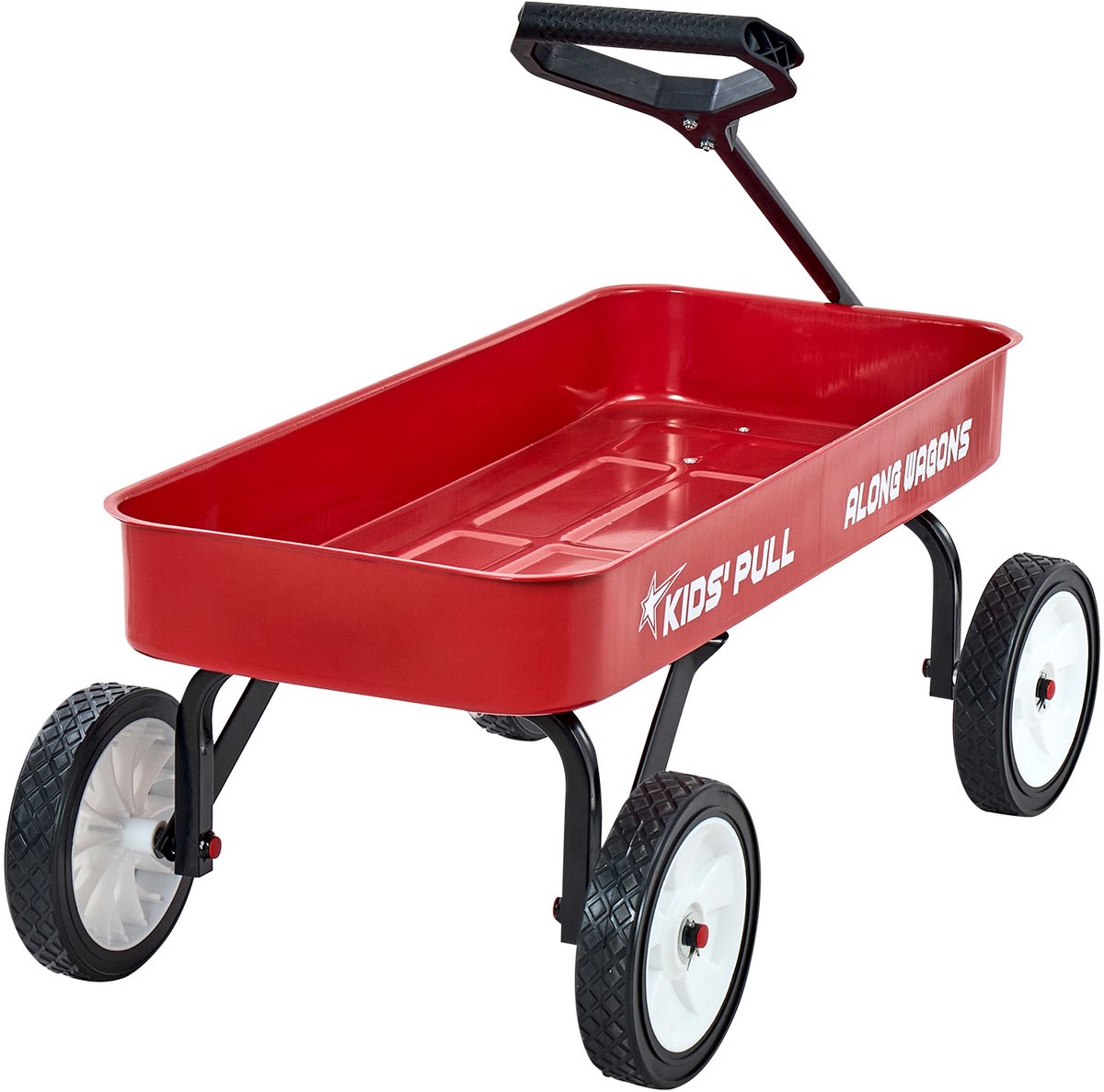 Trekkar voor kinderen, 101 cm kinderwagen, draagvermogen tot 80 kg, duurzame terreinwagen met verstelbare handgreep, ideaal voor tuinieren, stranduitstapjes, kamperen en meer, rood