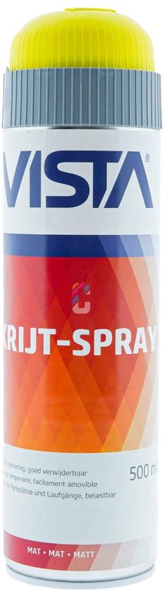 Vista Krijtverf FLUOR GEEL spuitbus 500ml