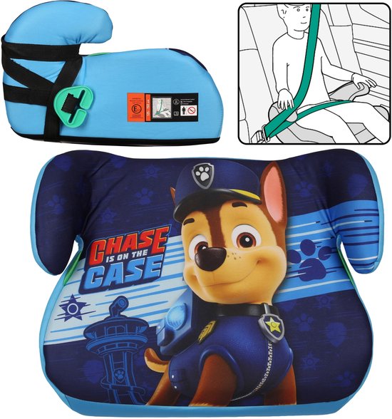 Paw Patrol CHASE Autostoeltje met gordel, autostoeltje, stoelverhoger voor jongens 22-36 kg, 125-150 cm