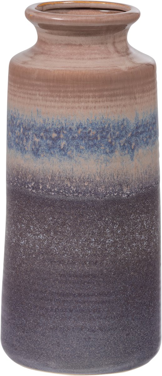 WOOOD Decennia Vaas XL Ø17 CM - Keramiek - Grijs/Blauw - 38x17x17 cm