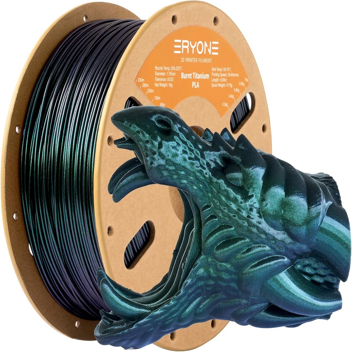 PLA Filament 1.75mm Kleurwisselend voor 3D Printer - 1kg Groen Chameleon Effect
