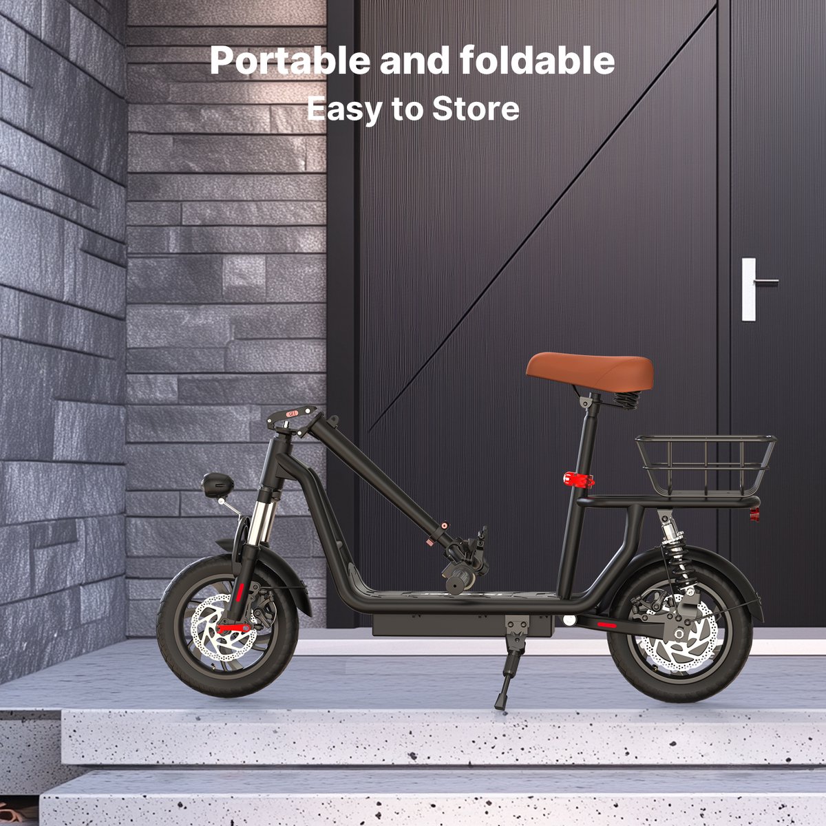 Elektrische Step iScooter i12 zwart voor Volwassenen met Zitje 500W Actieradius 35km 42V7.5Ah 12 inch 120kg Dubbele Schokdemping – foto 7