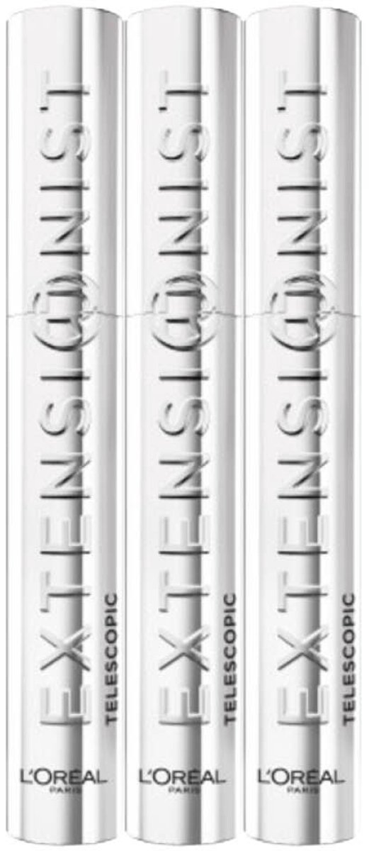 L'Oréal Mascara Extensionist Telescopic Washable Black - 3 x 9,9 ml - Voordeelverpakking