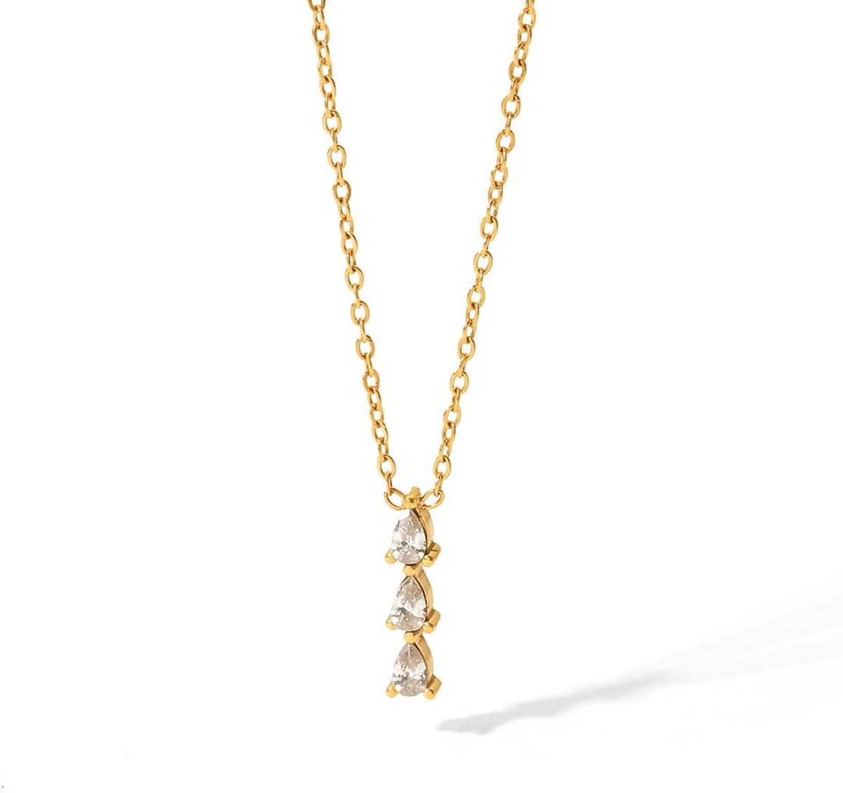 Ketting met Druppelvormige Zirkonia – Sprankelend Detail | Twinolo
