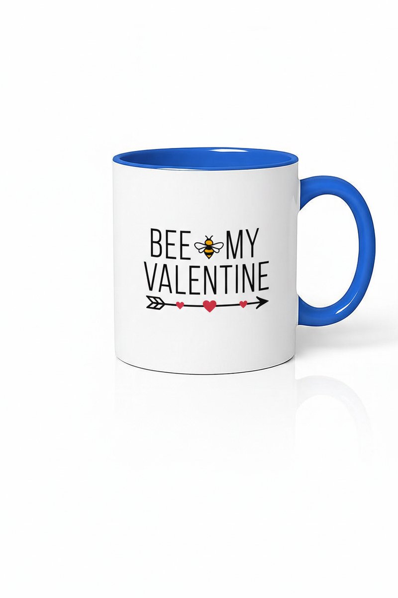 Bee My Valentine Mok met Bij Design - Grappig Valentijn Cadeau & Liefdesbeker