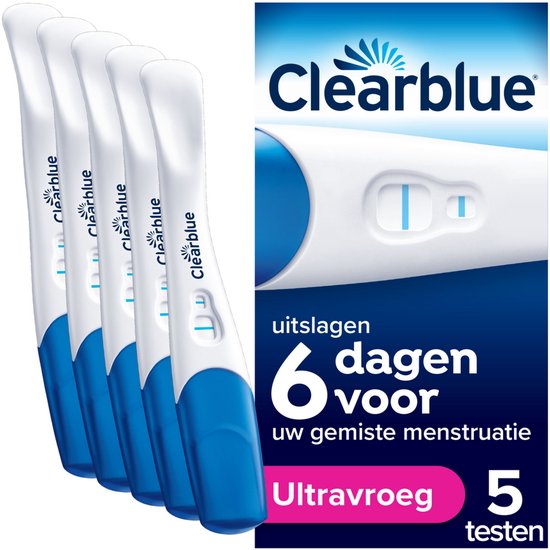 Clearblue Zwangerschapstest - Ultravroege Detectie - Uitslagen 6 Dagen Vroeger - 5 testen