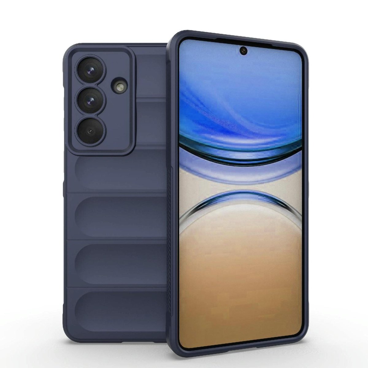 Mobigear Hoesje geschikt voor Samsung Galaxy S26 Plus Telefoonhoesje Flexibel TPU | Mobigear Bumpy Backcover | Galaxy S26 Plus Case | Back Cover - Donkerblauw