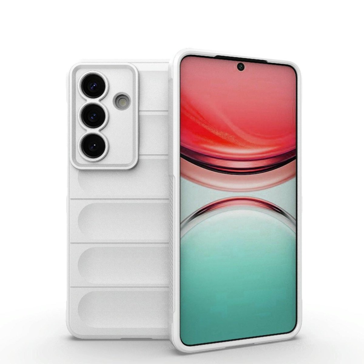 Mobigear Hoesje geschikt voor Samsung Galaxy S26 Telefoonhoesje Flexibel TPU | Mobigear Bumpy Backcover | Galaxy S26 Case | Back Cover - Wit