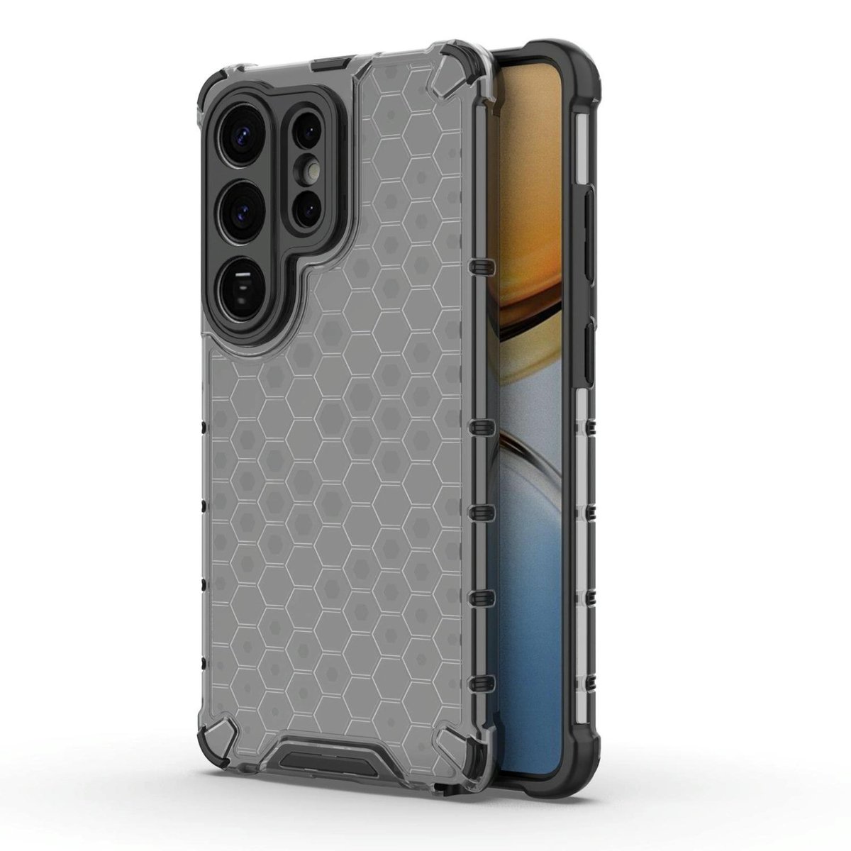 Mobigear Hoesje geschikt voor Samsung Galaxy S26 Ultra Telefoonhoesje Hardcase | Mobigear Honeycomb Backcover Shockproof | Schokbestendig Galaxy S26 Ultra Telefoonhoesje | Anti Shock Proof - Zwart