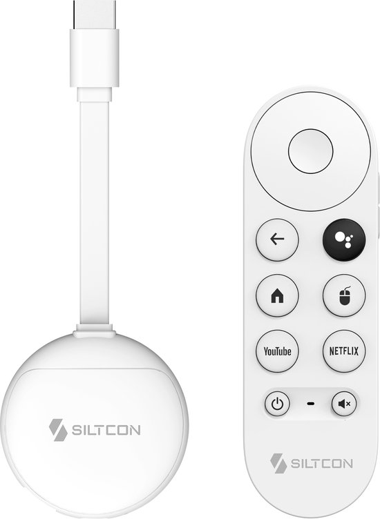 Siltcon® Android TV Box 4K HDR – Streaming Box - 2.4 & 5 GHz WiFi & Bluetooth – TV Stick – 16GB – Geschikt voor Google Assistant – Upgrade elke TV naar SmartTV - Geschikt voor o.a. Youtube, Videoland & Netflix & alle apps! - 2026 Model