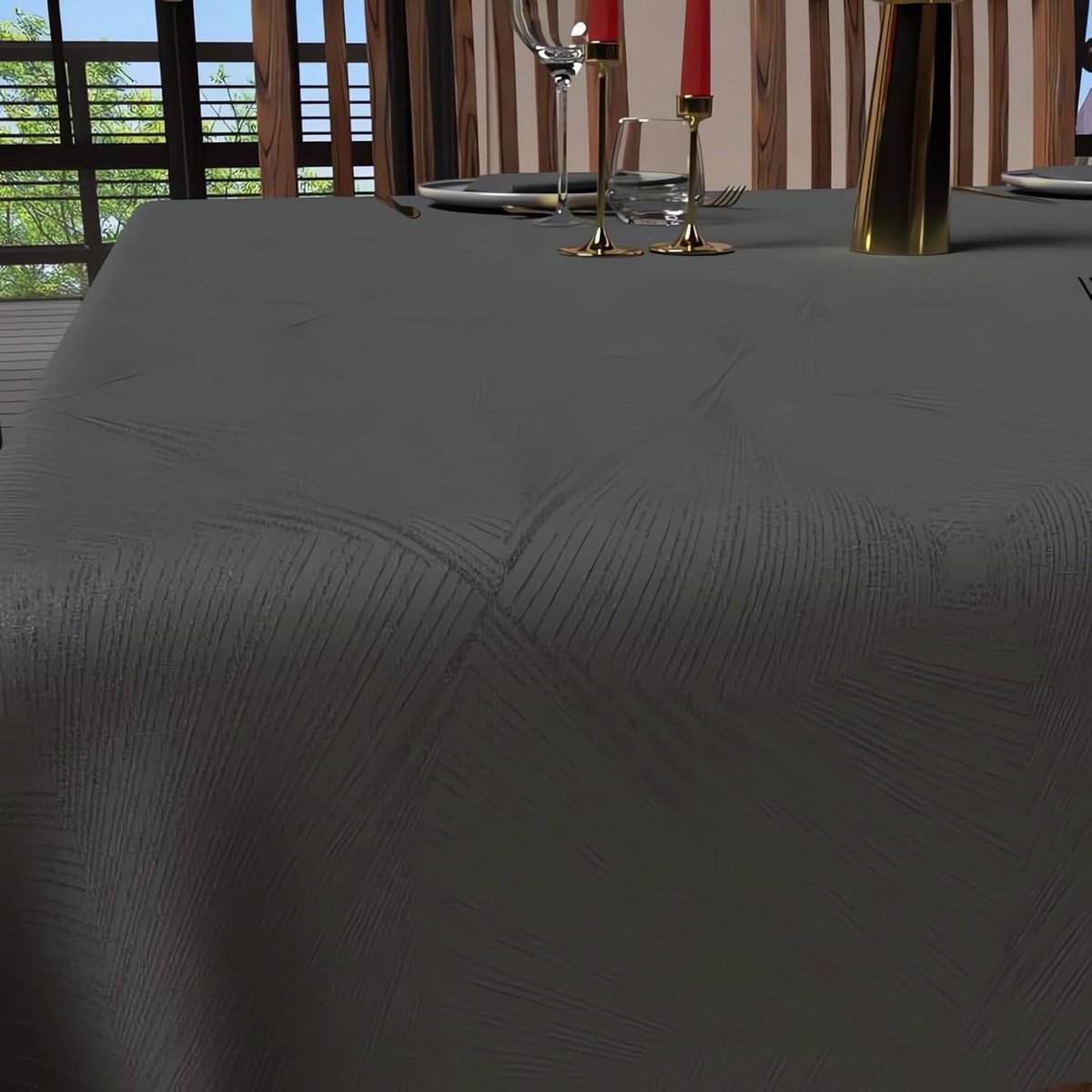 Rechthoekig Tafelkleed Anti-vlekken 150x250 cm Luxe Grijs
