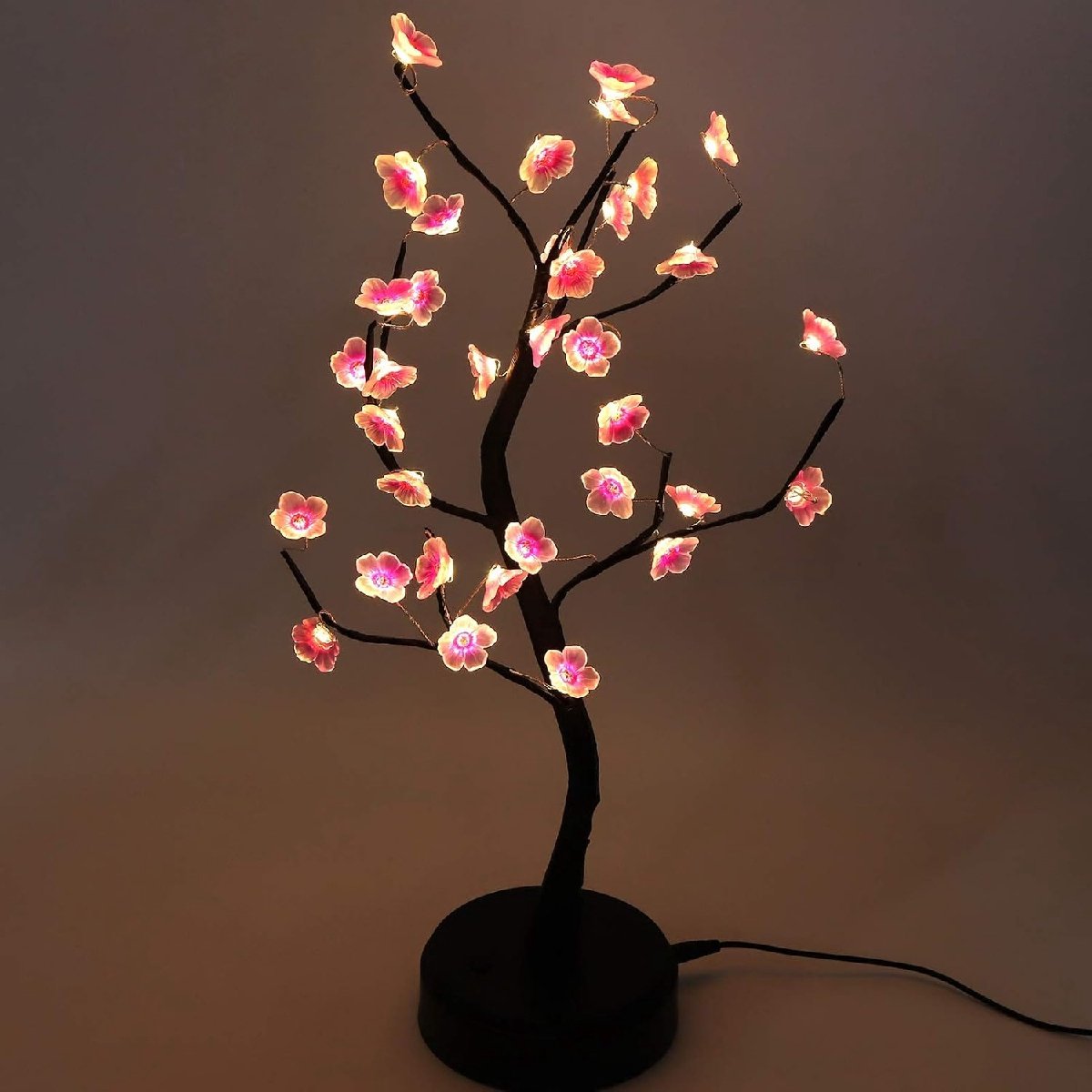 longziming -Bonsai Boomlamp – Flexibele LED Tafellamp met Warm Geel Licht – USB of Batterij Aangedreven – Decoratief voor Slaapkamer, Woonkamer en Kantoor