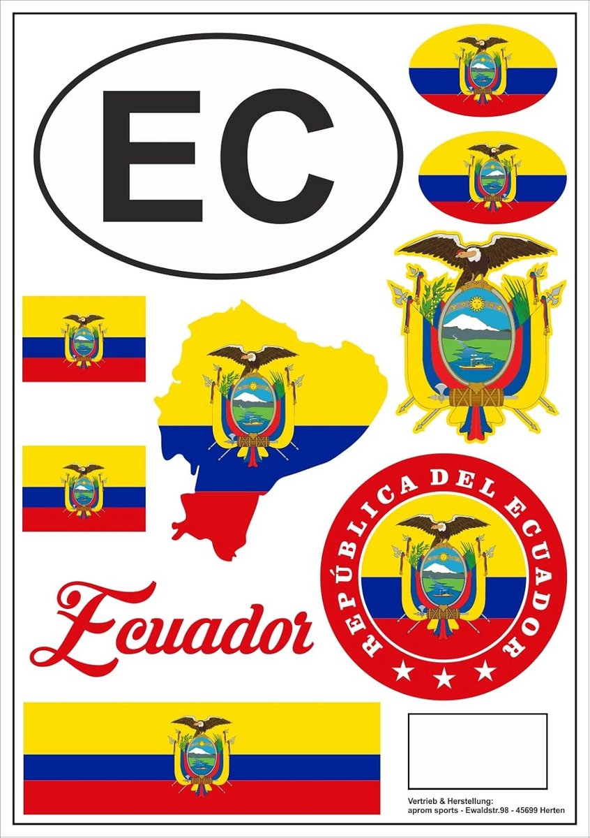 Ecuador Vlag Sticker Set voor Auto Motorfiets en Persoonlijke Decoratie