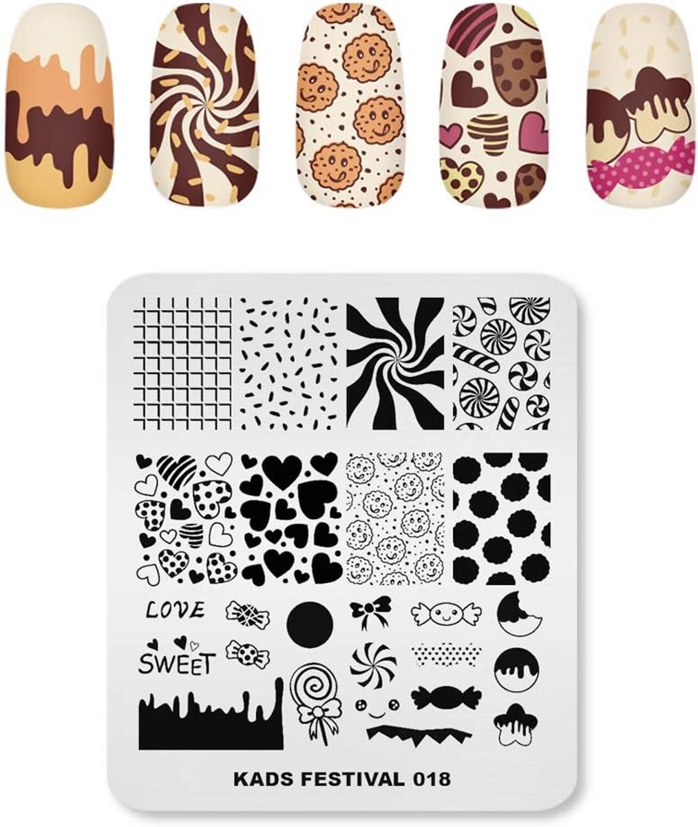 Roestvrijstalen Nagelstempel Platen Set voor DIY Nail Art Manicure Sjabloon