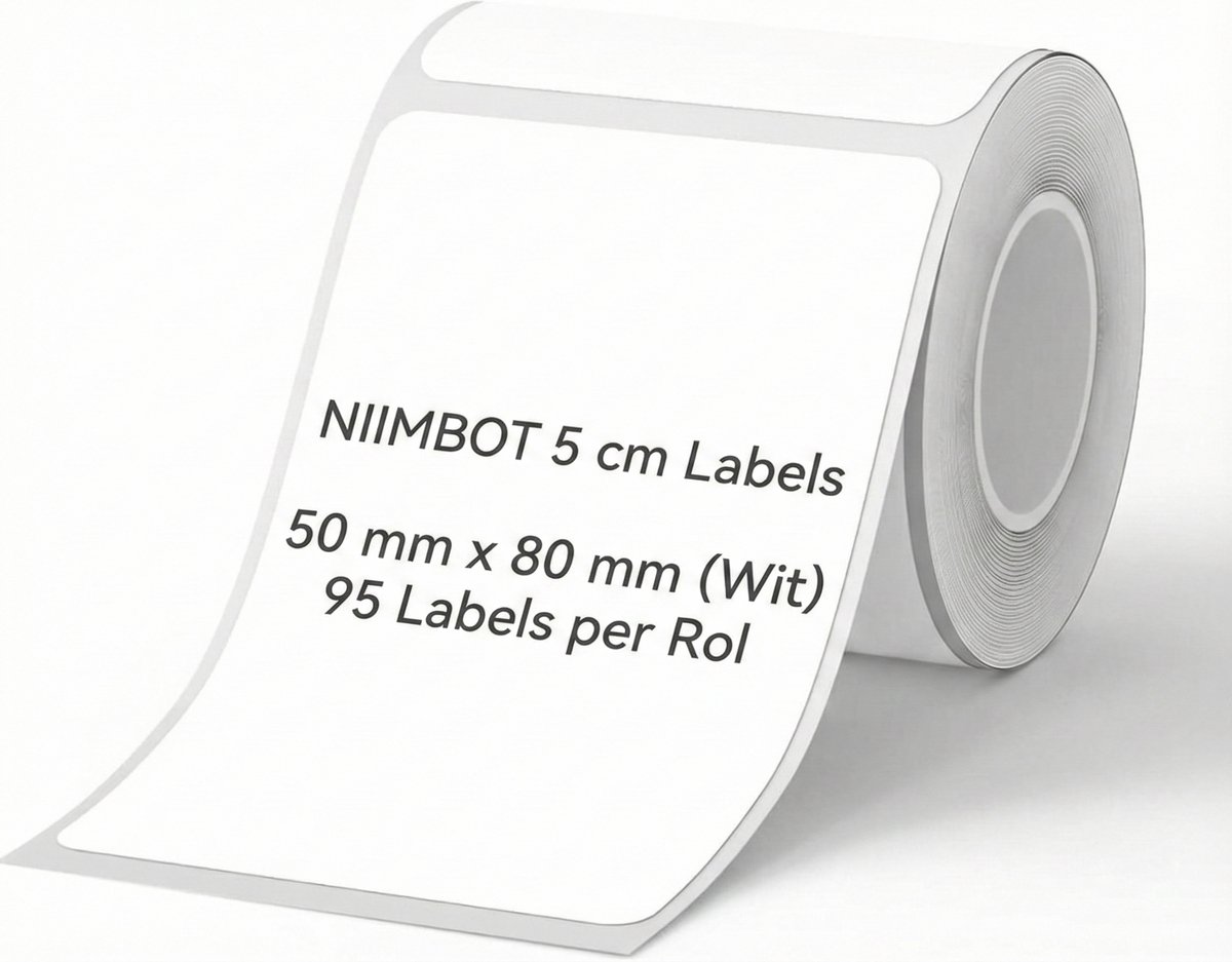 Niimbot Labels 50x80mm – 95 vellen wit voor K3/B1/B21/B3S