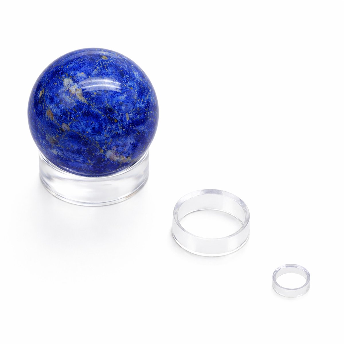 S&D | Stenen Houder (2 stuks) - MIDDEL - Ring voor Edelstenen Bol / Ei - Kunststof - Rond - Transparant