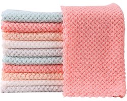 Schoonmaakdoekjes - Herbruikbare Reinigingsdoekjes - Microvezel Schoonmaakdoek - Absorberende Keuken Doekjes - 10 Stuks - Vezeldoekjes voor Huishouden - Wasbare Doekjes - Keuken Reiniging - Efficiënt Wassen - Duurzaam