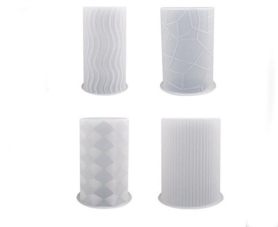 Kaars mal - 4 stuks - Mallen - Zelf kaarsen maken - Siliconen - verschillende vormen - Hobbygereedschap - Herbruikbaar - Geschikt voor het maken van kaarsen en gips - Wit