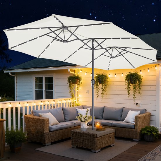 200cm Knikarm Zonwering, Standaard - Groen / Wit Gestreept € 239,99