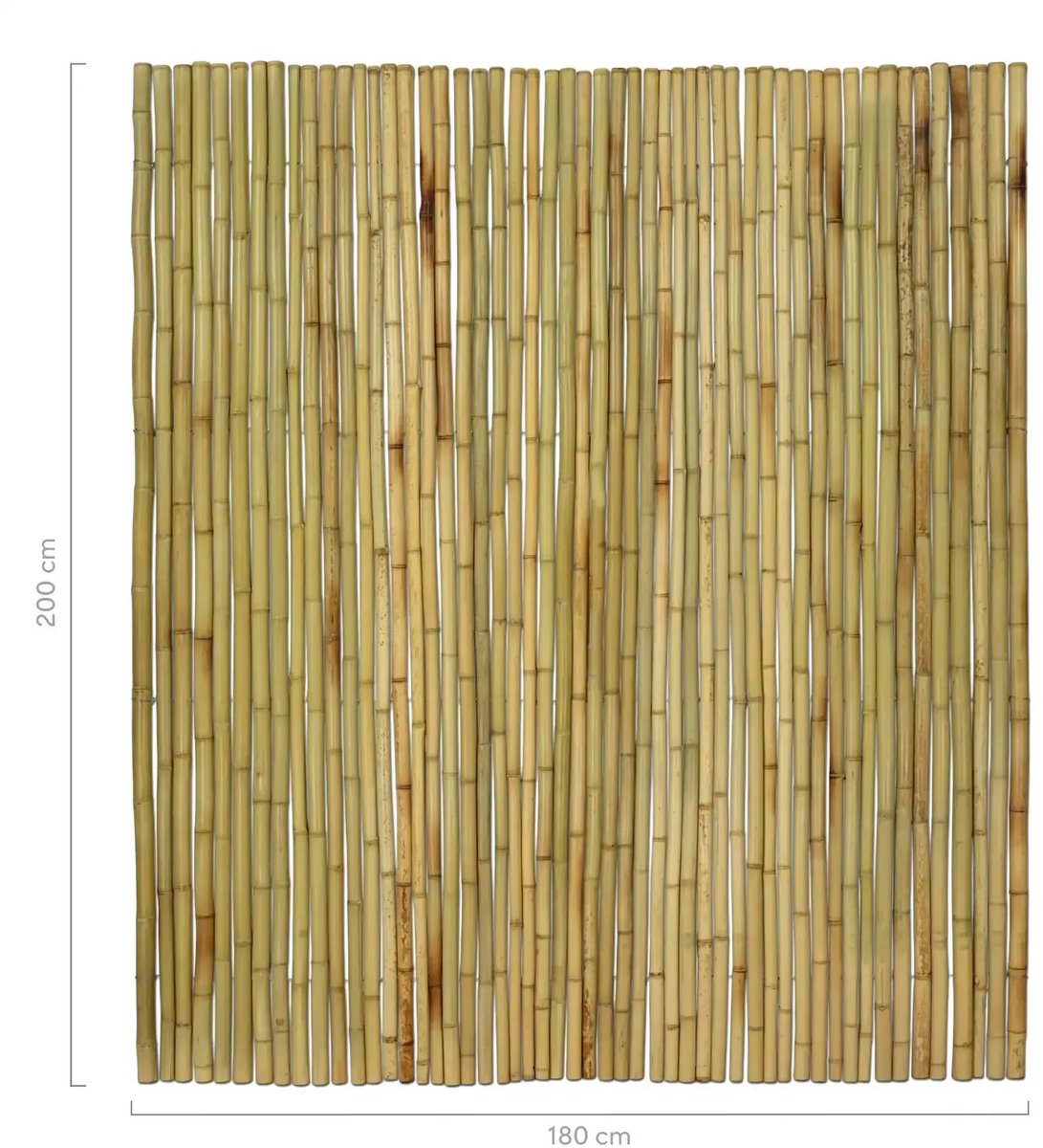 Masters of Bamboo® Bamboemat Large - 180 x 200 cm - Naturel - Bamboe schutting op rol - Bamboe mat