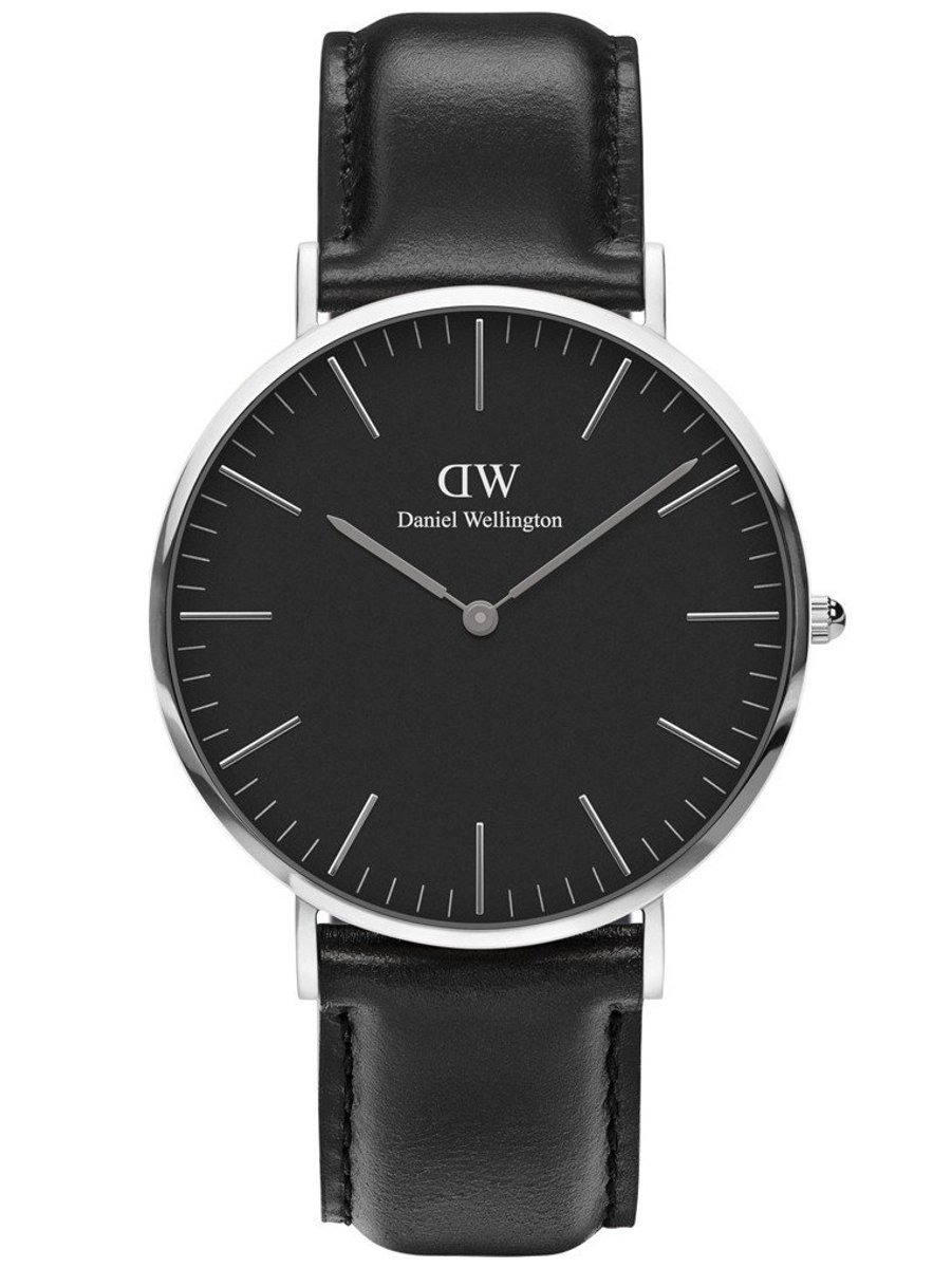Daniel Wellington DW00100133 Classic Black Sheffield - Horloge - Leer - Zwart - Ø 40 mm
