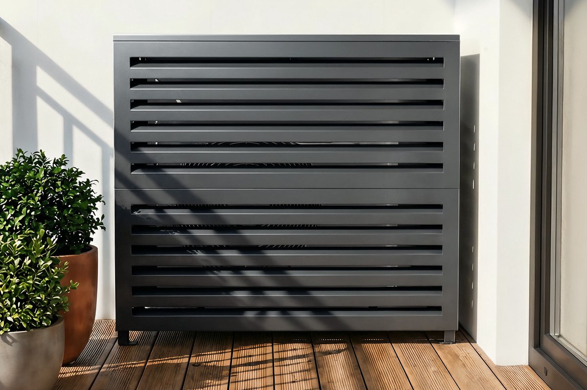 Casanoov Aneto Grijze Aluminium Afdekking Voor Airconditioner En Warmtepomp - Maat S