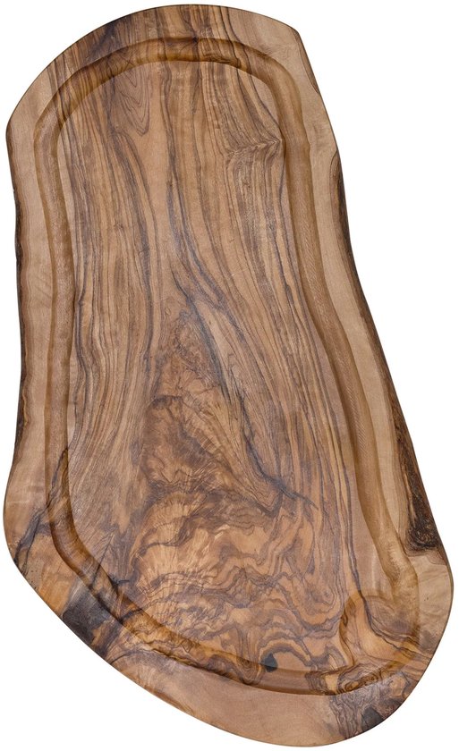 Olijfhouten Serveerplank met Sapgeul – 35×15 cm – Luxe Snij- & Borrelplank