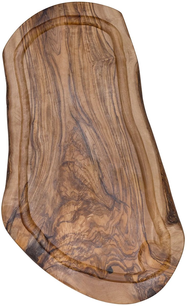 Olijfhouten Serveerplank met Sapgeul – 35×15 cm – Luxe Snij- & Borrelplank