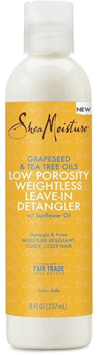 Shea Moisture Grape Seed & Tea Tree Oils - Low Porosity Leave-In Detangler - 236ml 8oz