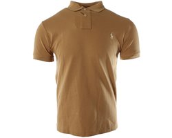 Custom Slim Fit Polo Shirt Short Sleeve - Coffee