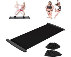 Glijplank met schoenovertrek en scheidingswand, glijschoenen, glijmat, cross-training, trainingsapparaat hockey, schaatsen, tennis, hardlopen en skiën