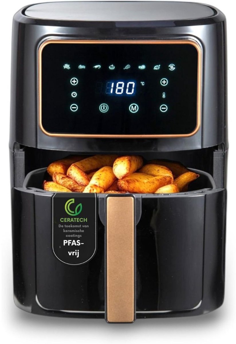 MIRA® Airfryer XXL - Mini-oven - Heteluchtfriteuse - Zwart - 36cm x 40cm x 36cm